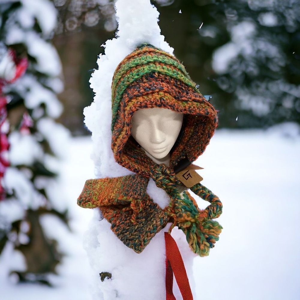 Handcrafted Hood With Wrist Warmers